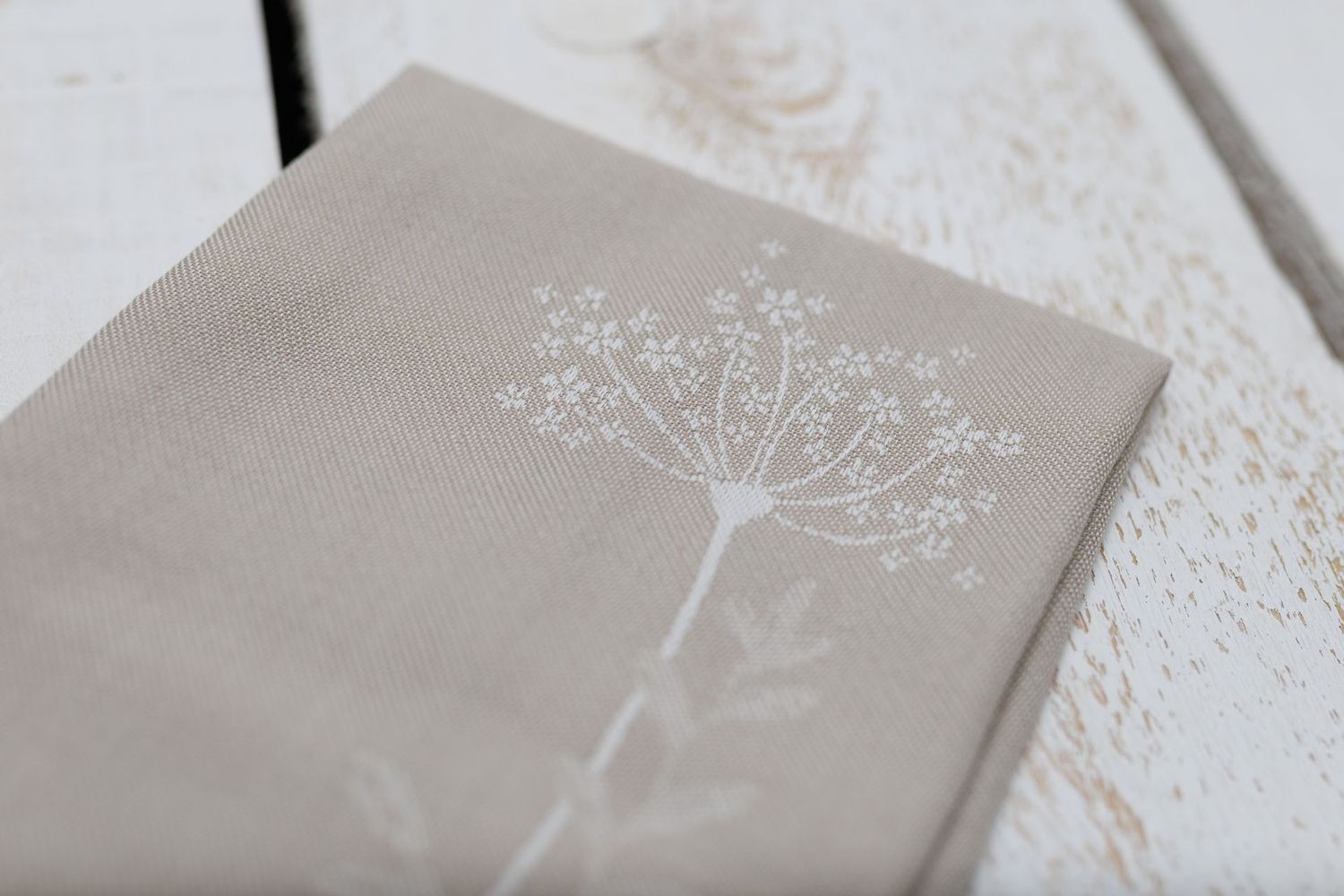 Serviette "Schafgarbe" (6 Stück - beige)