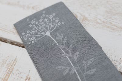 Serviette "Schafgarbe" (6 Stück - grau)