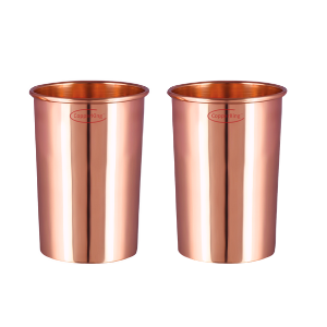 High-Quality Pure Copper Plain Glasses Set Of 2