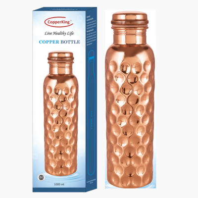 CopperKing Diamond Design Pure Copper Water Bottle 1000ml