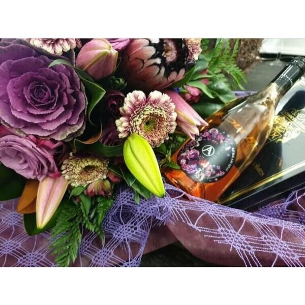 Wine Flowers and Chocolates (14 pcs) Court Florist Christchurch