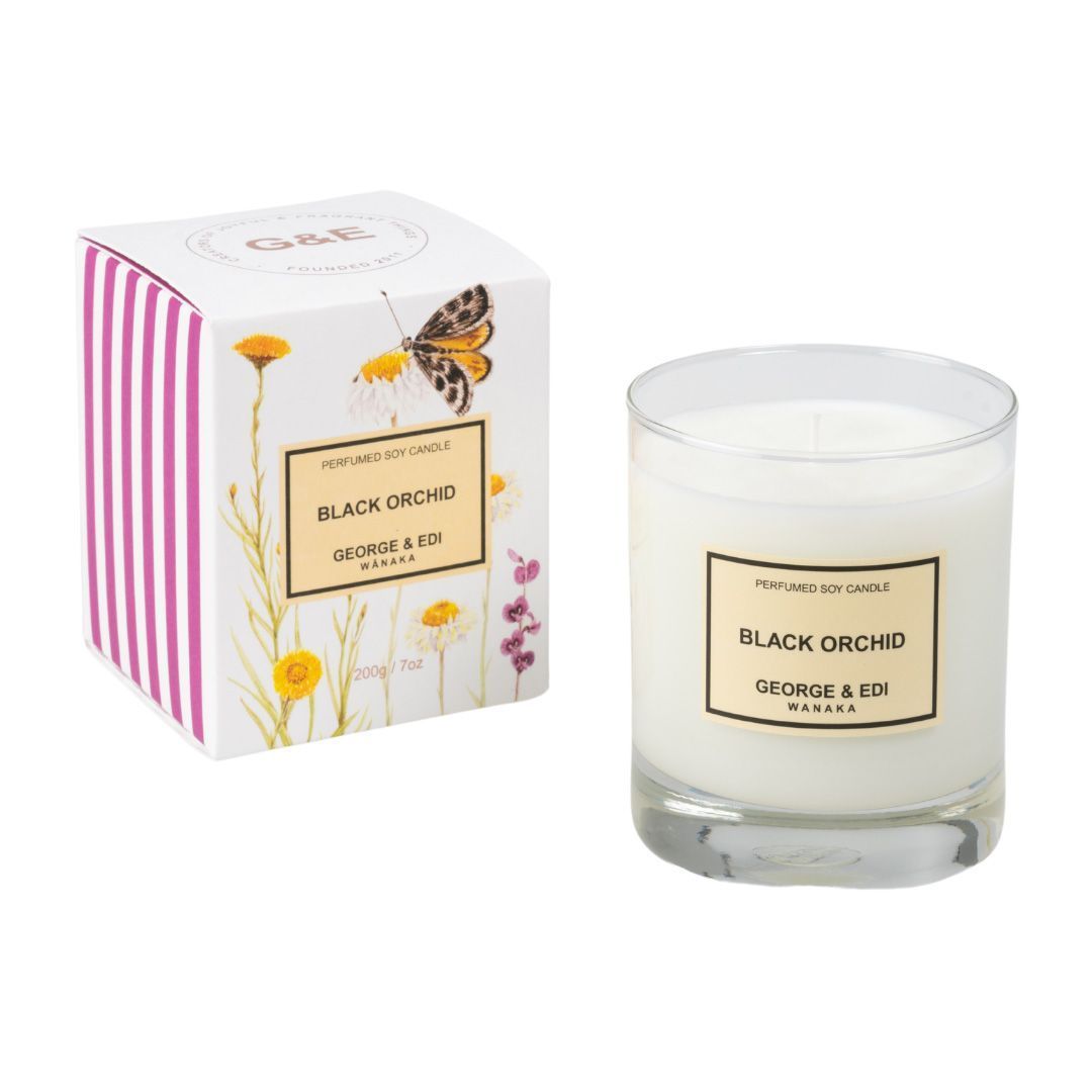 George and Edi Perfumed Soy Candle - Black Orchid