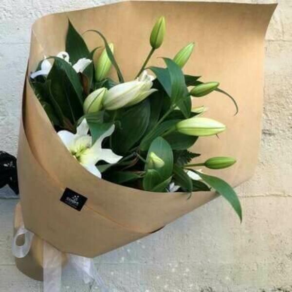Bouquet of Lilies - White
