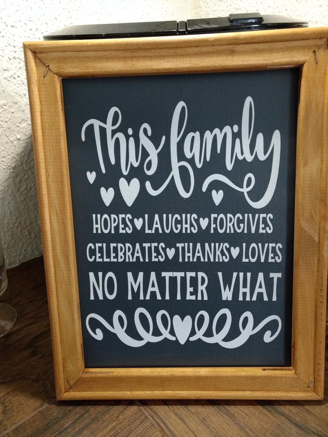 Framed canvas signs