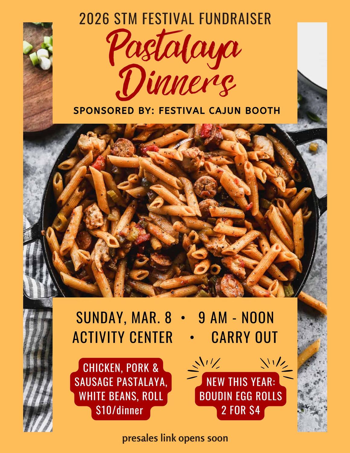 Pastalaya Dinner WITHOUT Boudin Eggrolls