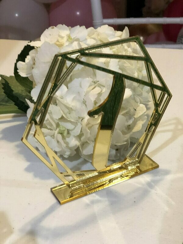 Geometric Acrylic Table Number