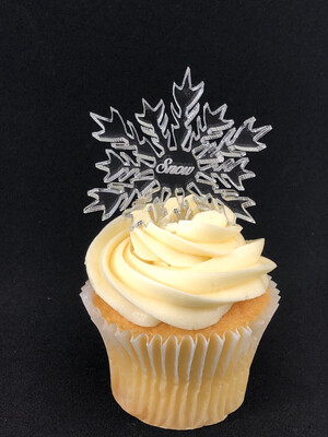 Acrylic Snowflake Cupcake Picks