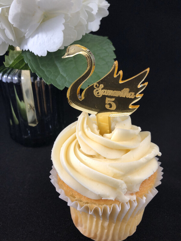 Acrylic Swan Cupcake Picks