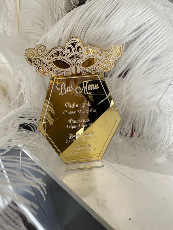 Bar Menu Masquerade
