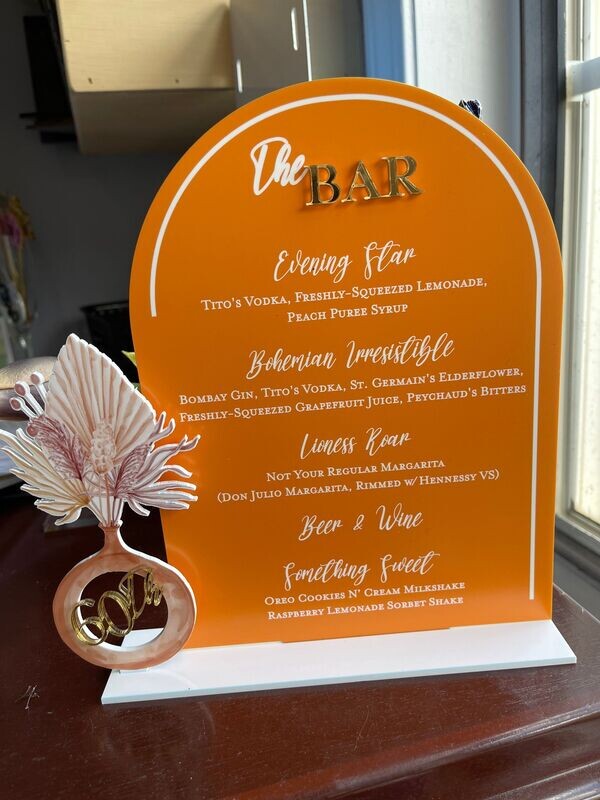 Boho Arch Menu