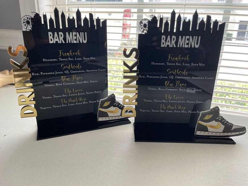 Sneaker Ball Bar Menu