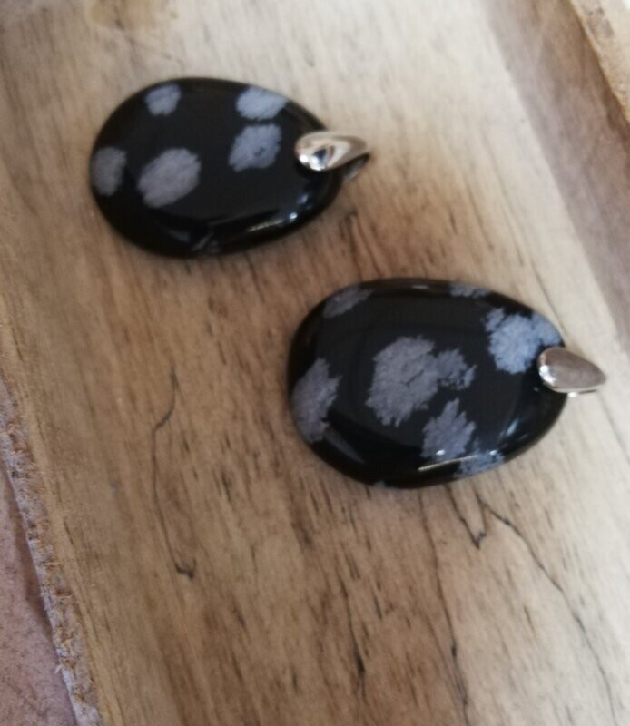 Pendentif obsidienne neige