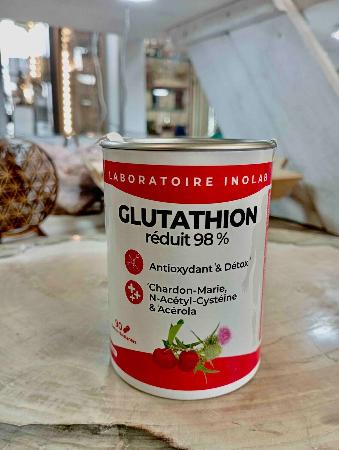 Glutathion réduit 98% - Antioxydant & Détox -  Laboratoire Inolab - 90 gélumes gastro-résistantes