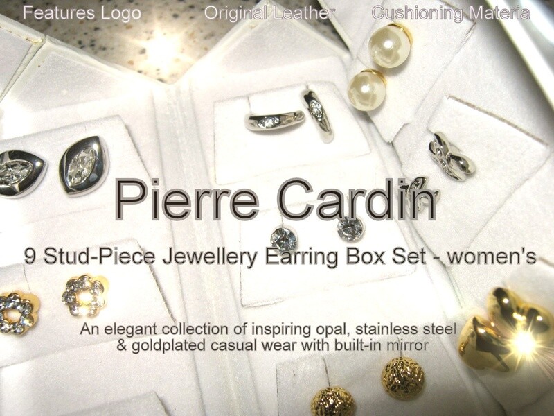 Pierre Cardin 9 Stud Piece Earring Box Set - women&#39;s