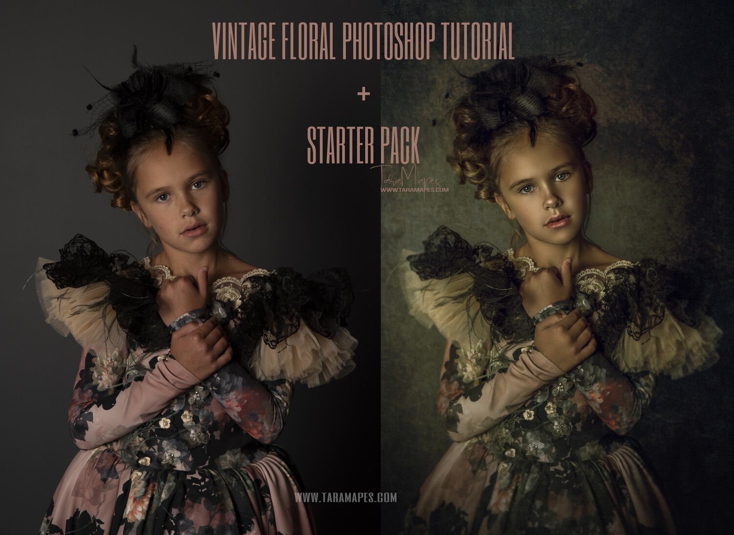 Vintage Floral Photoshop Fine Art Painterly Tutorial with STARTER PACK- Fine Art Tutorial by Tara Mapes