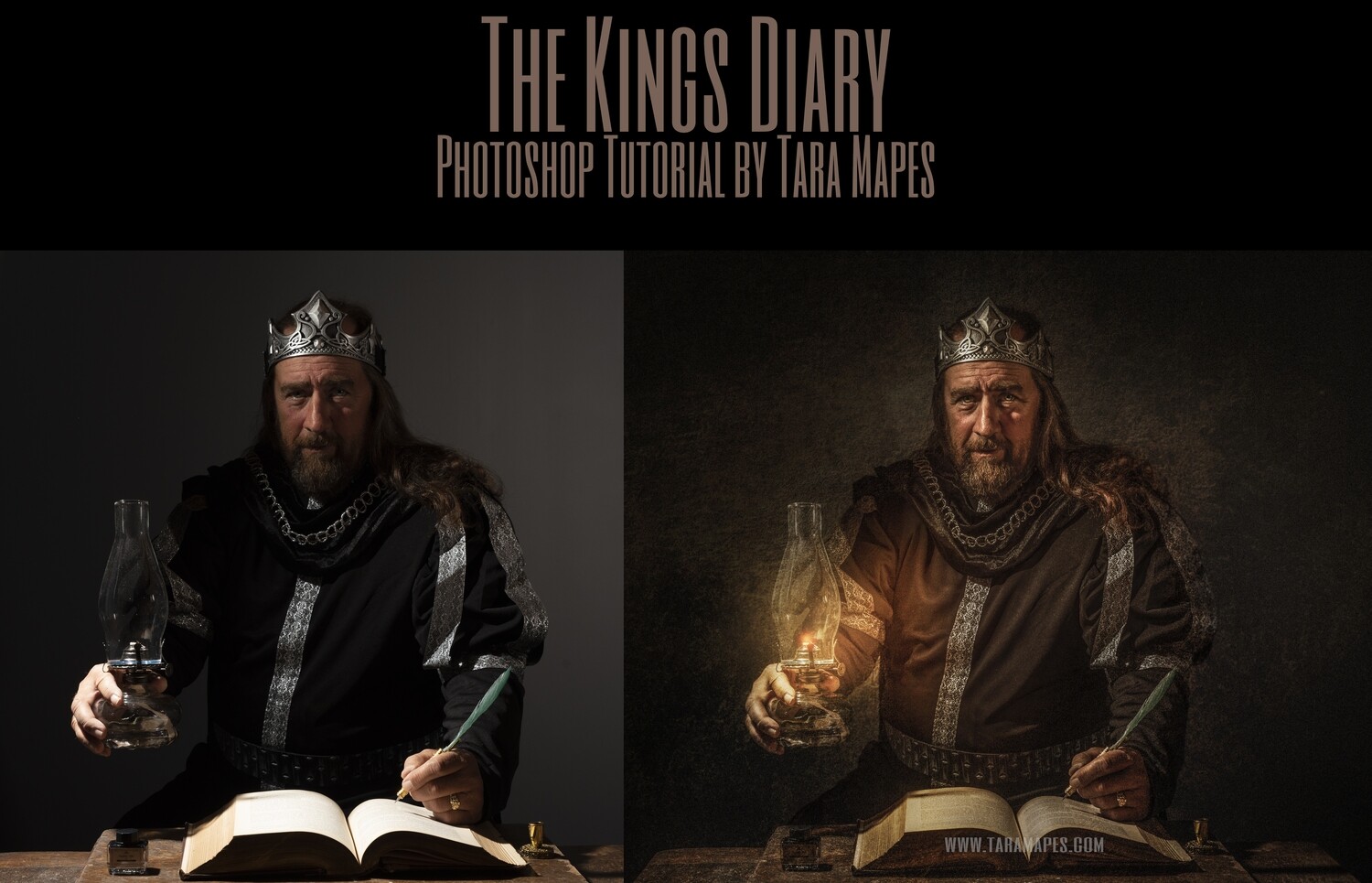 The King's Diary Painterly Fine Art Photoshop Tutorial by Tara Mapes