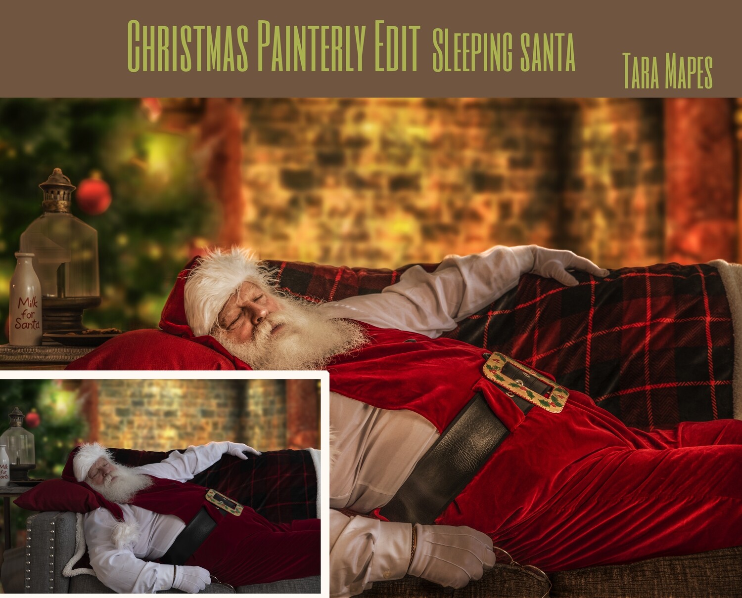 Christmas Edit - Painterly Sleeping Santa Photoshop Tutorial - Painterly Fine Art Photoshop Tutorial by Tara Mapes