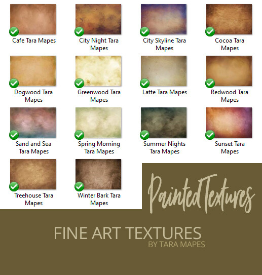 14 Painted Fine Art Textures - Digital Backgrounds - PAINTED Photoshop Overlays by Tara Mapes