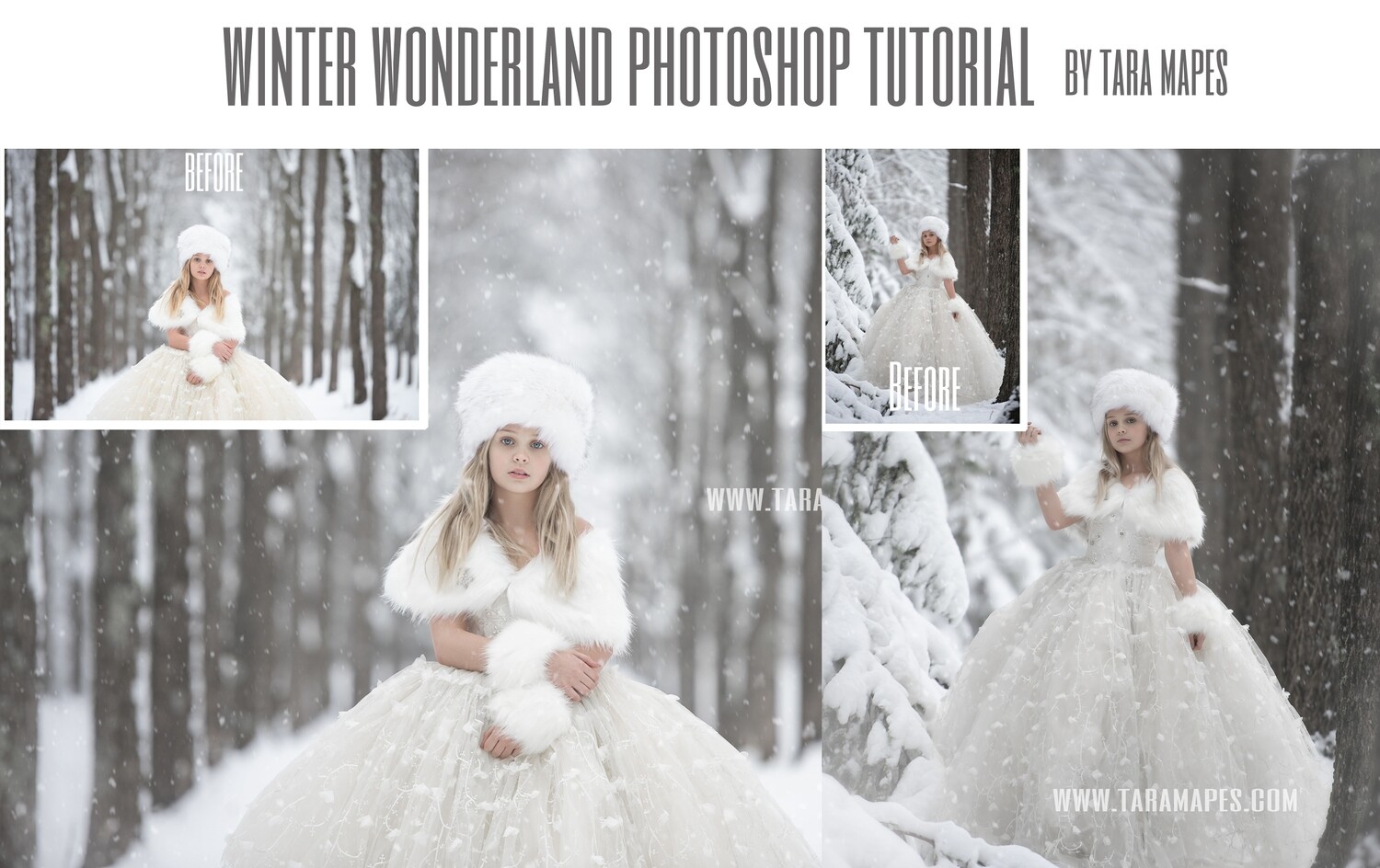 Winter Wonderland (2 IMAGE EDITS) Fine Art Photoshop Tutorial by Tara Mapes