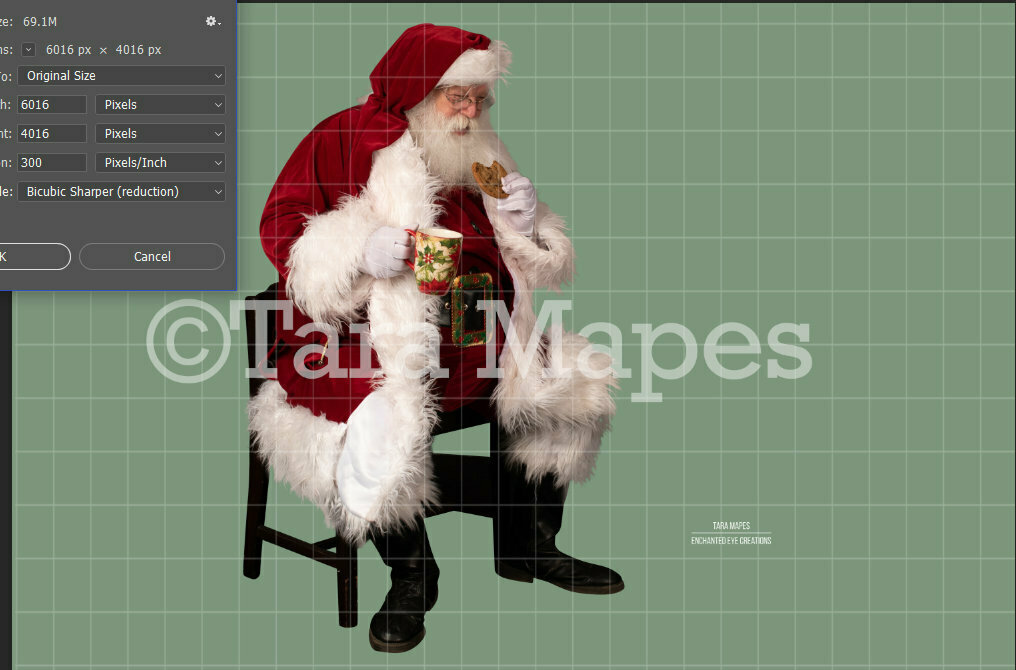 Santa Overlay PNG - Santa with Cookie - Santa with Cocoa- Santa Clipart - Santa Cut Out  - Christmas Overlay - Santa PNG - Christmas Overlay