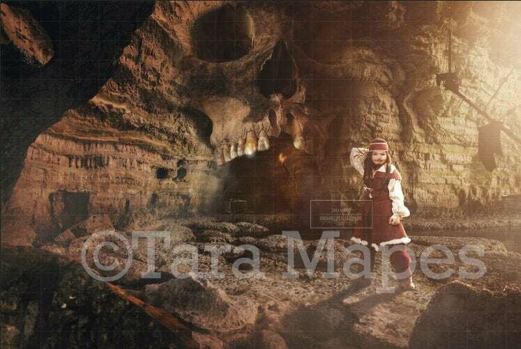 Pirate Skull Cave Digital Background / Backdrop