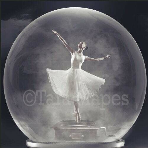 Music Record Player Snow Globe - Snowglobe Ballerina Digital Background