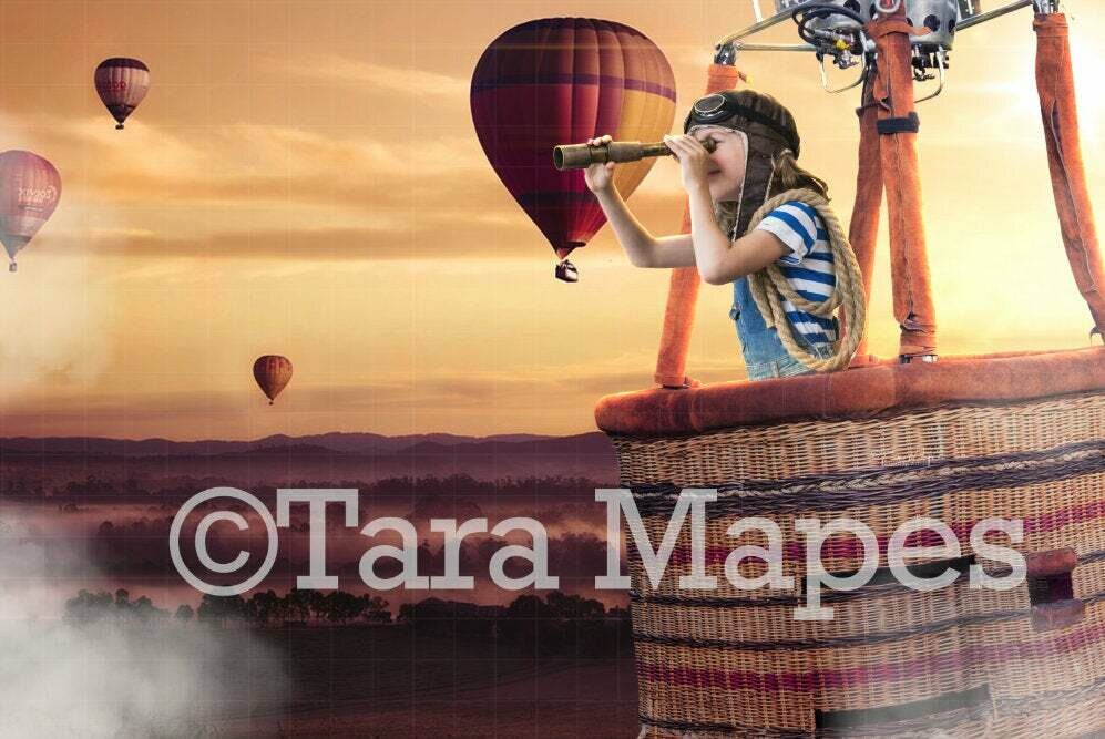 Hot Air Balloon Digital Background / Backdrop