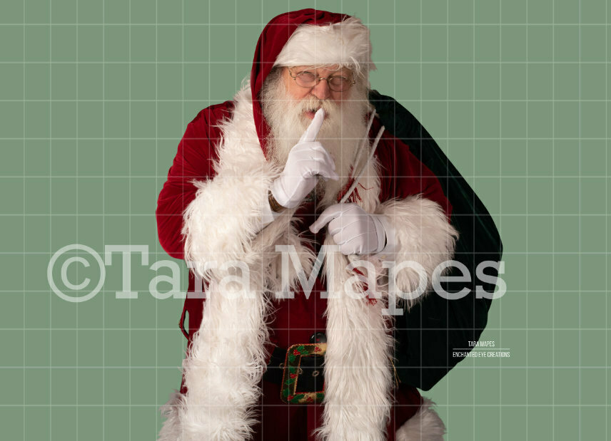 Santa Overlay PNG - Santa Saying Shhh - Santa Cut Out - Christmas Overlay - Santa PNG - Christmas Overlay