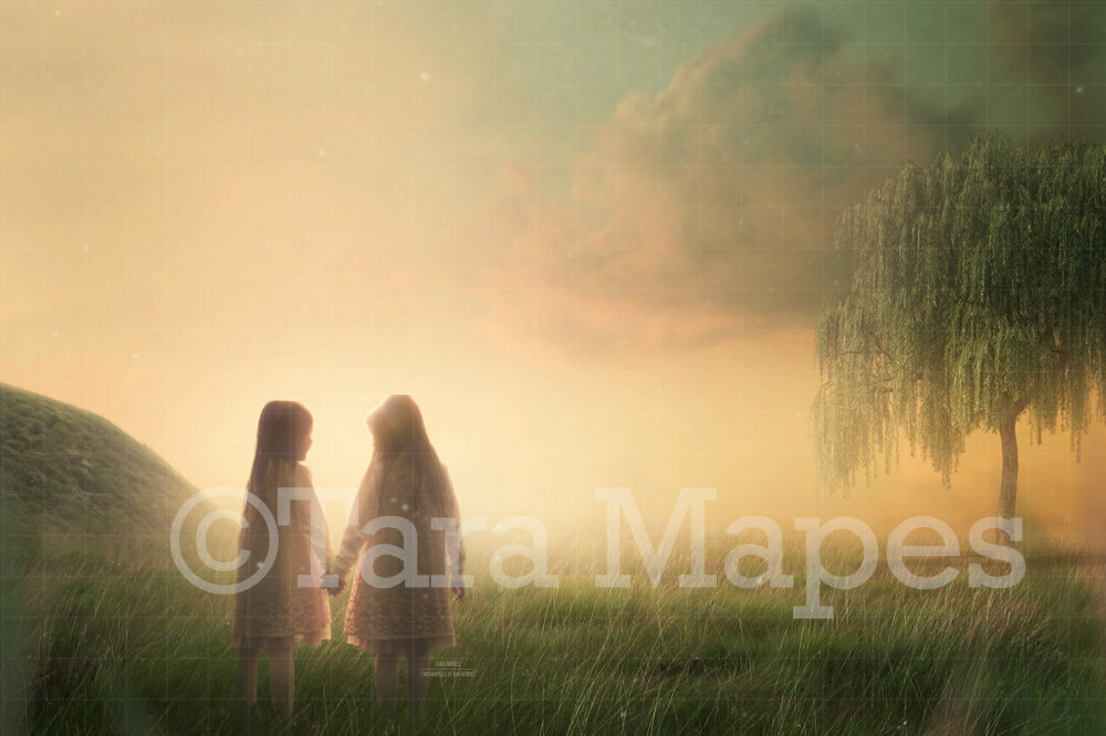Field of Dreams - Creamy Dreamy Magical Landscape Field - Digital Background Backdrop