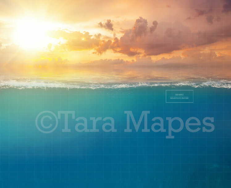 Ocean Water Partition Digital Background Backdrop