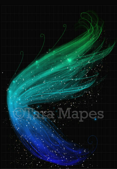 Blue and Green Wings Glitter Sparkly Fairy Wing - Fairy Wing Overlay - Fairy Wing Overlay - Fairy Digital Wing