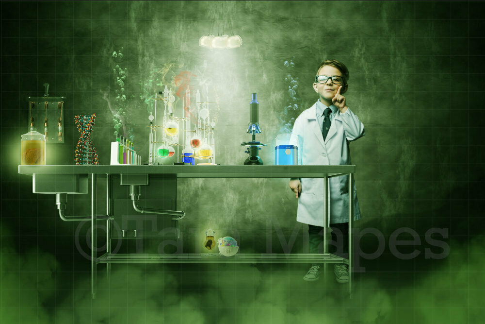Mad Scientist Science Lab - LAYERED PSD - Chemistry Lab - Digital Background  Backdrop