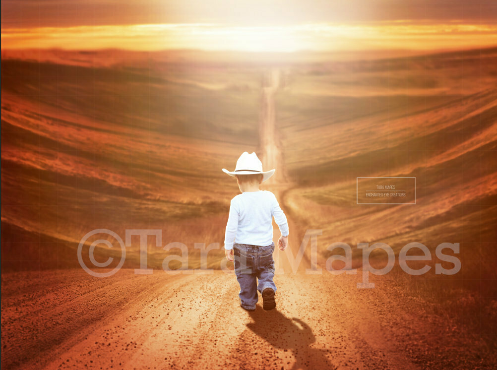 Long Country Dirt Road Digital Background / Backdrop