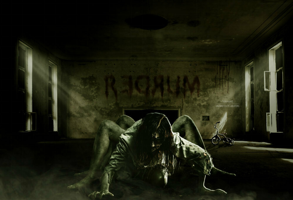 Halloween Murder House Abandoned Building Hospital Digital Background Backdrop