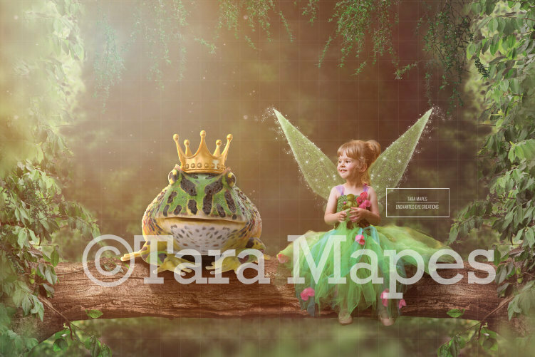 Fairy Log in Magic Forest Digital Background Backdrop