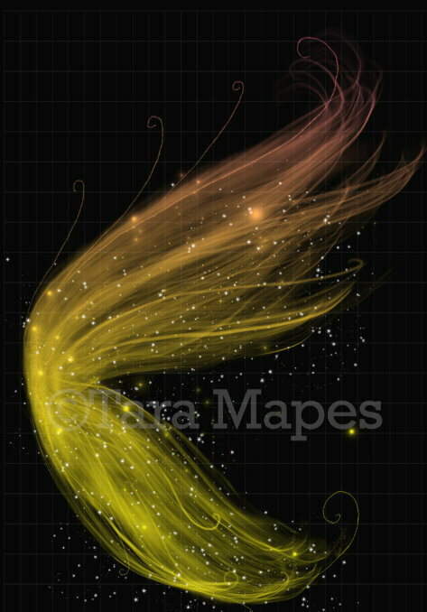 Yellow Gold Ombre Wings Glitter Sparkly Fairy Wing PNG - Fairy Wing Overlay - Fairy Wing Overlay - Fairy PNG- Digital Wing