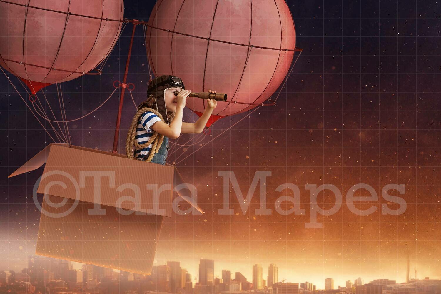 Cardboard Hot Air Balloon Digital Background