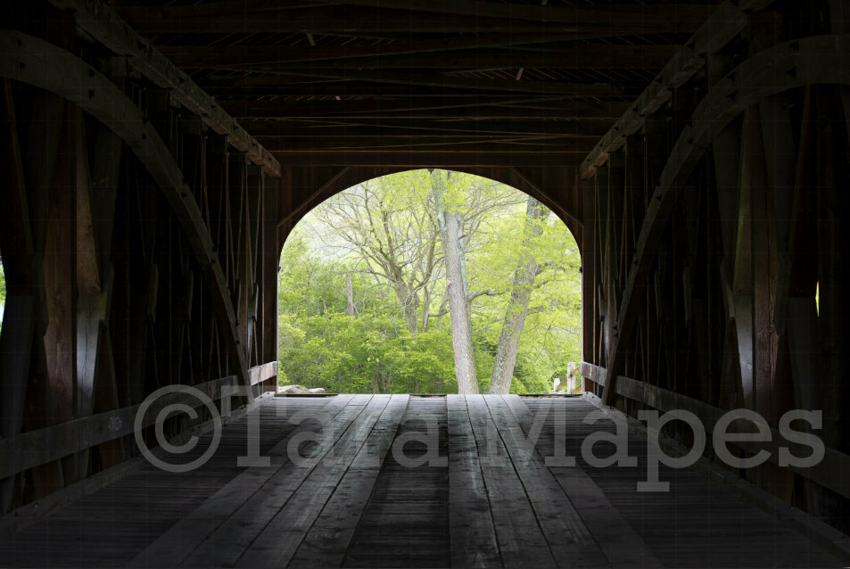 Covered Bridge Nature Digital Background Backdrop