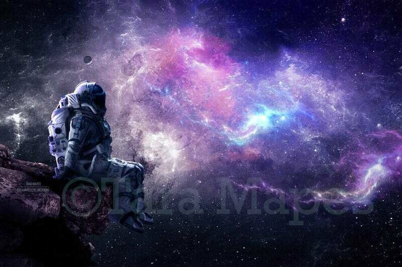 Space Digital Backdrop  Astronaut - Universe Galaxy Space Digital Background Backdrop