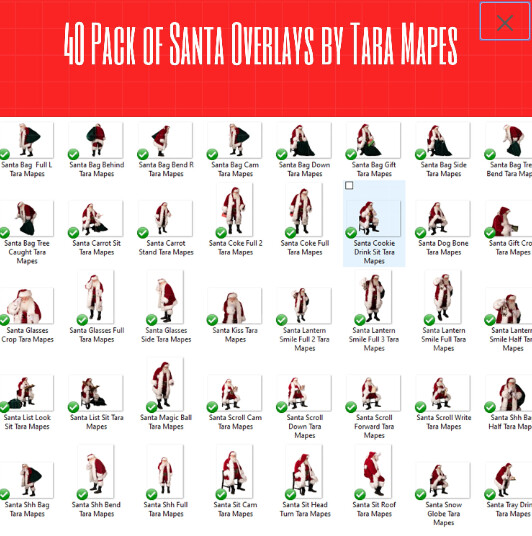 40 Santa Overlays BIG BUNDLE - 40 Santa Overlays - Santa PNGs - Christmas Overlay - Santa PNG - Christmas Overlay