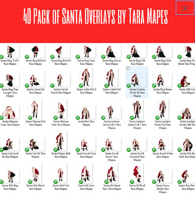 40 Santa Overlays BIG BUNDLE - 40 Santa Overlays  - Santa PNGs - Christmas Overlay - Santa PNG - Christmas Overlay