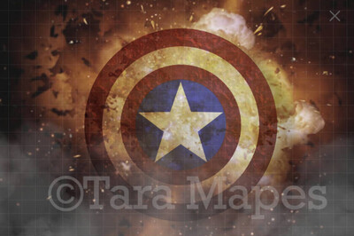 Superhero Shield Explosion - Explosion background - Digital Background