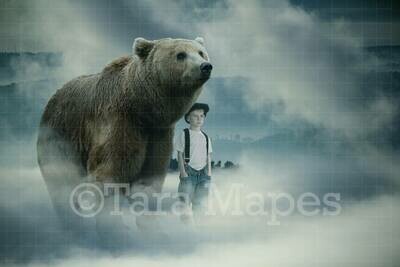Bear on Hill Digital Background