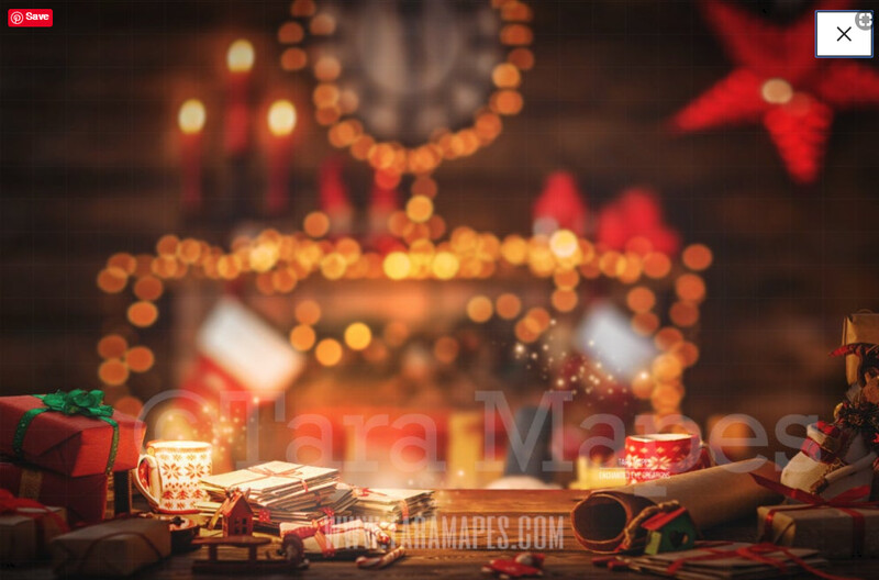 Santa&#39;s Workshop - Santa&#39;s Desk - LAYERED PSD! Santas Work Shop No Santa - Santa Letters - Holiday Christmas Digital Background / Backdrop