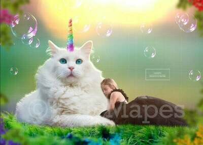 Caticorn (Cat Unicorn) Digital Background Backdrop