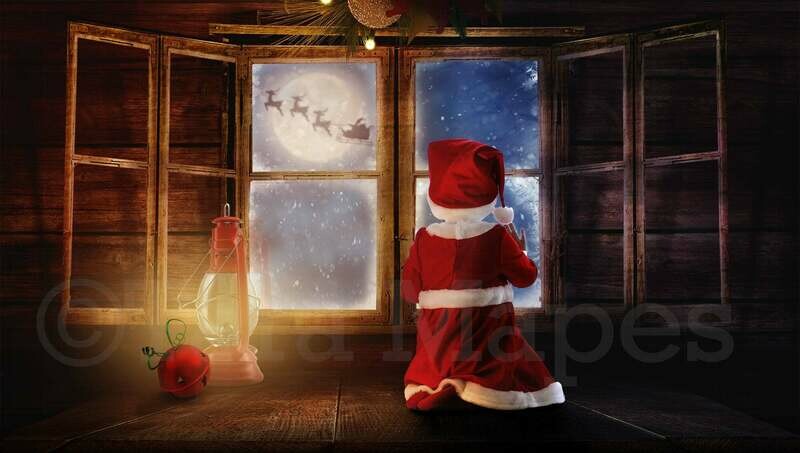 Christmas Window Digital Background Christmas Window Digital Background