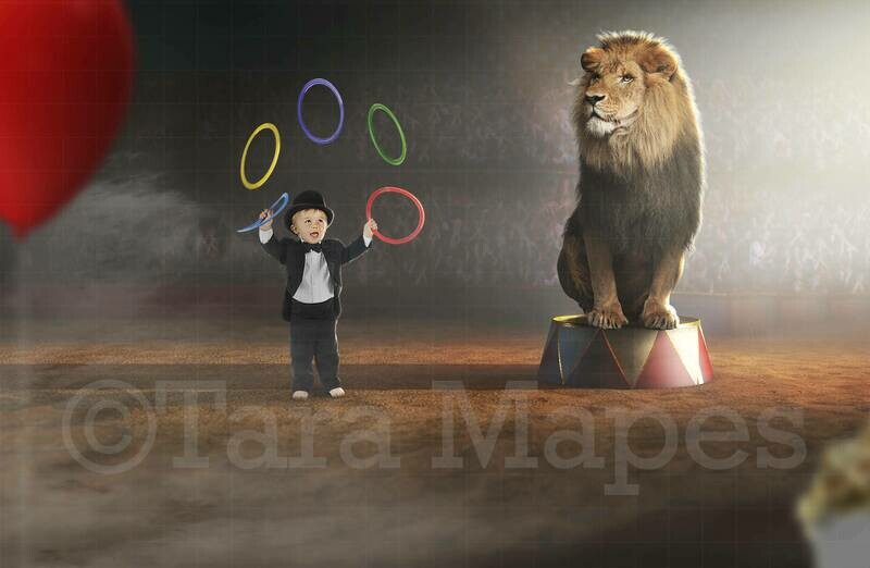 Circus Lion Ringmaster Digital Background