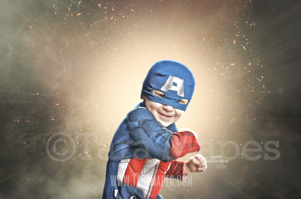 Superhero Smoke Explosion Digital Background Backdrop