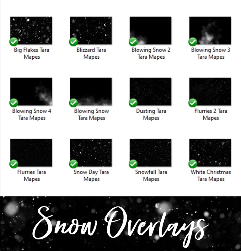 12 Pack Snow Overlays - Blowing Snow - Falling Snow Overlays