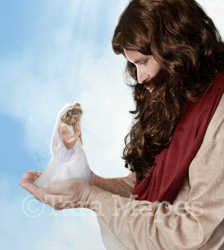 Jesus Hands - Jesus Holding Person -Biblical - Religious Christmas Easter Communion Digital Background / Backdrop